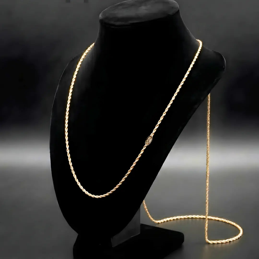 18K Gold Filled Rope Chain Necklace for men and women